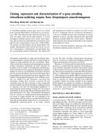 Báo cáo Y học: Cloning, expression and characterization of a gene encoding nitroalkane-oxidizing enzyme from Streptomyces ansochromogenes pot