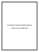 VĂN DƯƠNG THÀNH VỚI MỘT THOÁNG THĂNG LONG NGHÌN NĂM pdf