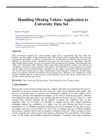 Handling Missing Values: Application to University Data Set doc