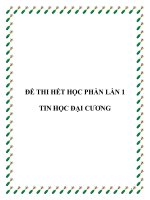 ĐỀ THI HẾT HỌC PHẦN LẦN 1 TIN HỌC ĐẠI CƯƠNG1 docx
