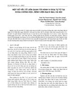 Một số yếu tố liên quan tới hành vi dọa tự tử tại khoa chống độc, bệnh viện Bạch Mai, Hà Nội ppt