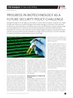 PROGRESS IN BIOTECHNOLOGY AS A FUTURE SECURITY POLICY CHALLENGE