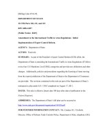 Amendment to the International Traffic in Arms Regulations: Initial doc