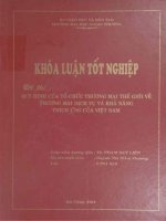 quy định của tổ chức thương mại thế giới về thương mại và dịch vụ và khả năng thích ứng của việt nam