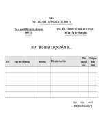 Mẫu MỤC TIÊU CHẤT LƯỢNG CỦA CÁC ĐƠN VỊ pot