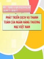 Phát triển dịch vụ thanh toán của ngân hàng thương mại ở việt nam