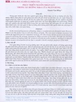 Phát triển nguồn nhân lực trong xu hướng M&A của ngân hàng pptx