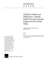 Childhood Health And Differences In Late-life Health Outcomes Between England And The United States ppt