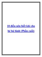 10 điều nên biết khi cho bé bú bình (Phần cuối) pot