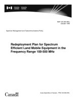 Redeployment Plan for Spectrum Efficient Land Mobile Equipment in the Frequency Range 100-500 MHz pptx