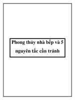 Phong thủy nhà bếp và 5 nguyên tắc cần tránh pdf