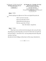 Đề thi học kì 1 môn Văn D lớp 10 nâng cao 2 năm 2013 trường Chu Văn An pot