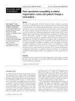 Plant reproductive susceptibility to habitat fragmentation: review and synthesis through a meta-analysis pptx