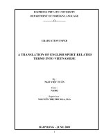 A translation of english sport - related terms into vietnamese