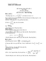 Đề thi và đáp án học sinh giỏi môn toán lớp 12 trường trung học phổ thông Thống Nhất
