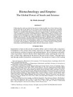 Biotechnology and Empire: The Global Power of Seeds and Science