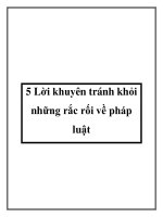 5 Lời khuyên tránh khỏi những rắc rối về pháp luật docx