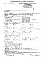 ĐỀ THI THỬ ĐẠI HỌC MÔN HOÁ THPT NINH GIANG NĂM 2014