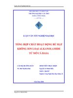 tổng hợp chất hoạt động về mặt không ion loại alkanolamide từ mỡ cá basa