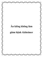 Ăn kiêng không làm giảm bệnh Alzheimer potx