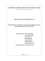 CHUYÊN ĐỀ 3: Cải thiện cơ cấu và hạn chế thâm hụt của cán cân thanh toán quốc tế của Việt Nam doc