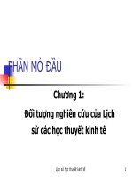 Chương 1: Đối tượng nghiên cứu của Lịch sử các học thuyết kinh tế pot