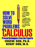 How to solve word problems in calculus   eugene don & benay don