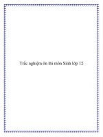 Trắc nghiệm ôn thi môn Sinh lớp 12 doc