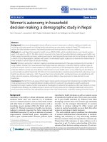 Women''''s autonomy in household decision-making: a demographic study in Nepal potx