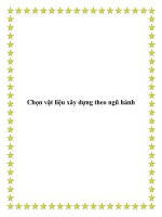 Chọn vật liệu xây dựng theo ngũ hành potx