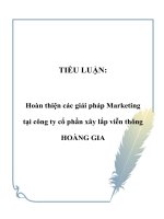 TIỂU LUẬN: Hoàn thiện các giải pháp Marketing tại công ty cổ phần xây lắp viễn thông HOÀNG GIA pot