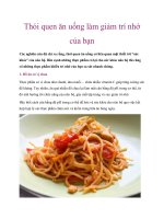 Thói quen ăn uống làm giảm trí nhớ của bạn ppt