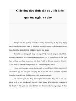 Giáo dục đức tính cần cù , tiết kiệm qua tục ngữ , ca dao potx