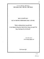 Điều tra đánh giá thực trạng thể chất và xây dựng hệ thống chuẩn thể lực chung của người Việt Nam, giai đoạn II, từ 21- 60 tuổi docx