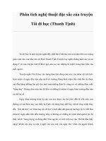Phân tích nghệ thuật đặc sắc của truyện Tôi đi học (Thanh Tịnh) potx