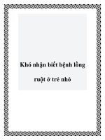 Khó nhận biết bệnh lồng ruột ở trẻ nhỏ ppt