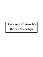 14 siêu mẹo để tối ưu hóa thẻ tiêu đề của bạn potx