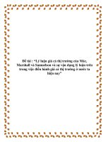 Đề tài : “Lý luận giá cả thị trường của Mác, Marshall và Samuelson và sự vận dụng lý luận trên trong việc điều hành giá cả thị trường ở nước ta hiện nay” pptx