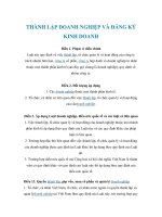 THÀNH LẬP DOANH NGHIỆP VÀ ĐĂNG KÝ KINH DOANH potx