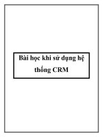 Bài học khi sử dụng hệ thống CRM potx