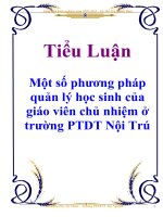 tiểu luận một số phương pháp quản lý học sinh của giáo viên chủ nhiệm ở trường ptdt nội trú