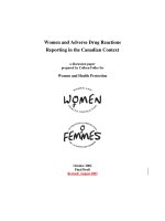 Women and Adverse Drug Reactions Reporting in the Canadian Context pot