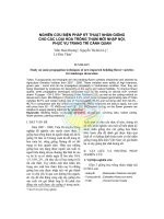 Nghiên cứu biện pháp kỹ thuật nhân giống cho các loại hoa trồng thảm mới nhập nội, phục vụ trang trí cảnh quan pptx