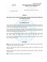 QUY CHUẨN KỸ THUẬT QUỐC GIAĐỐI VỚI GIỚI HẠN Ô NHIỄM KIM LOẠI NẶNG TRONG THỰC PHẨM