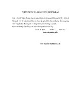 TÌM HIỂU NGHIỆP VỤ GIAO NHẬN NGUYÊN PHỤ LIỆU NHẬP KHẨU BẰNG ĐƯỜNG BIỂN TẠI CÔNG TY CỔ PHẦN MAY PHƯƠNG ĐÔNG nhan xet cua gvhd