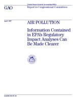 Information Contained in EPA’s Regulatory Impact Analyses Can Be Made Clearer pdf