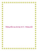 Những điều mẹ nên dạy bé 0 - 3 tháng tuổi. ppt