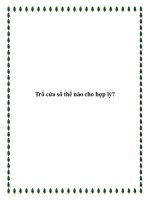 Trổ cửa sổ thế nào cho hợp lý? pptx