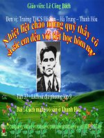 Lịch sử địa phương: cách mạng vô sản ở Thanh Hóa (1924-1954) thầy Lê Công Bách