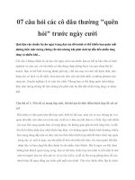 07 câu hỏi các cô dâu thường 